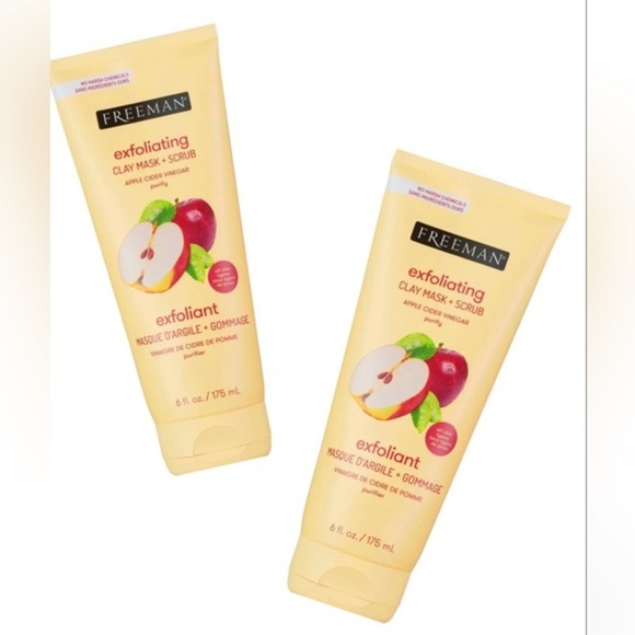2 Freeman exfoliating Cleansing‎ Apple Cider Vinegar Clay Mask & Scrub new - Picture 3 of 4